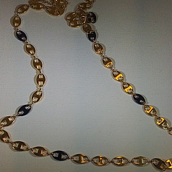 JBK Black & Gold Long Link Necklace 36" with 3.5 " extender - Picture 2 of 5